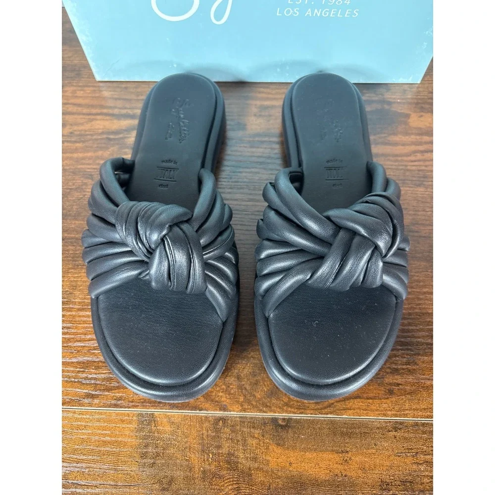 Seychelles Black Knotted Slide Sandals - Picture 4 of 9